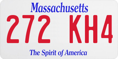 MA license plate 272KH4