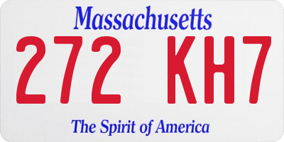MA license plate 272KH7