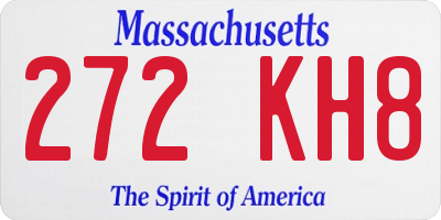 MA license plate 272KH8