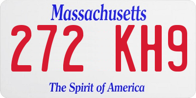 MA license plate 272KH9