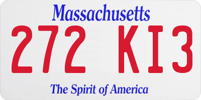 MA license plate 272KI3