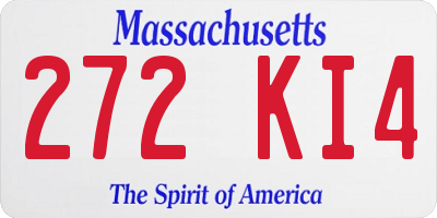 MA license plate 272KI4