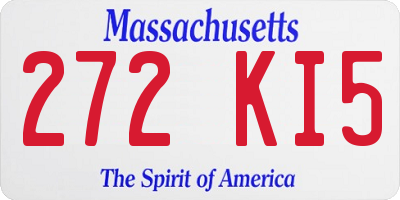 MA license plate 272KI5