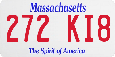 MA license plate 272KI8