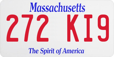 MA license plate 272KI9