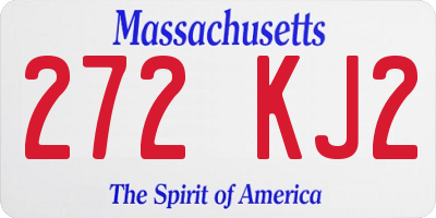 MA license plate 272KJ2