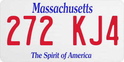 MA license plate 272KJ4