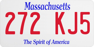 MA license plate 272KJ5