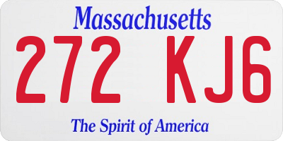 MA license plate 272KJ6