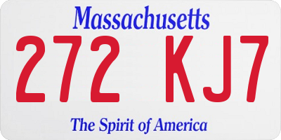 MA license plate 272KJ7