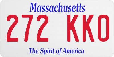 MA license plate 272KK0