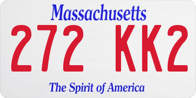 MA license plate 272KK2
