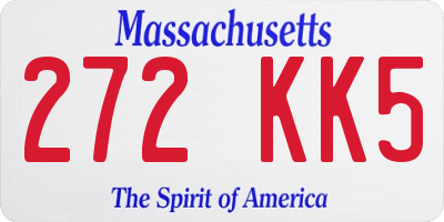 MA license plate 272KK5