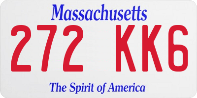 MA license plate 272KK6