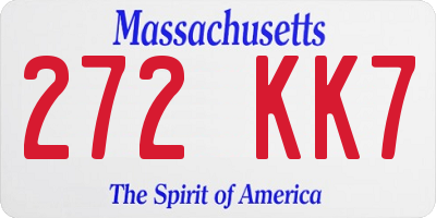 MA license plate 272KK7