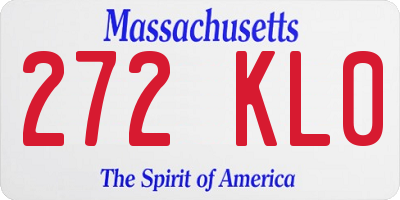 MA license plate 272KL0