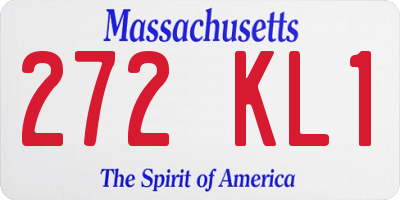 MA license plate 272KL1