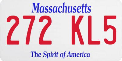 MA license plate 272KL5