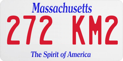 MA license plate 272KM2