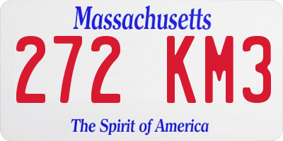 MA license plate 272KM3