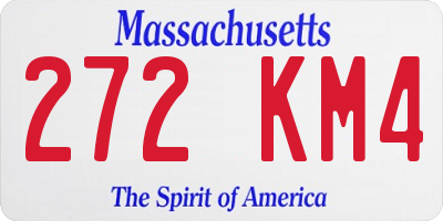 MA license plate 272KM4