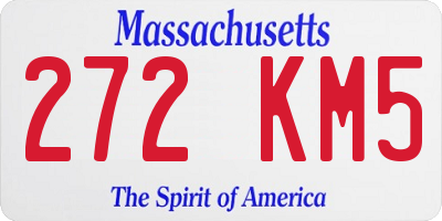 MA license plate 272KM5