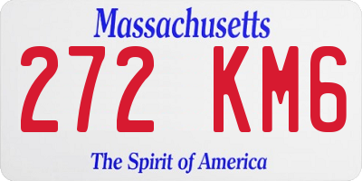 MA license plate 272KM6