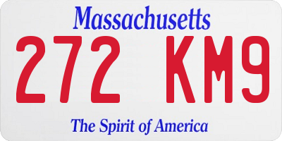 MA license plate 272KM9