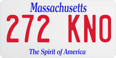MA license plate 272KN0