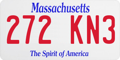 MA license plate 272KN3