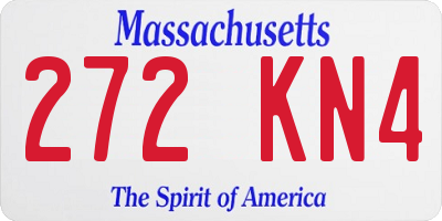 MA license plate 272KN4