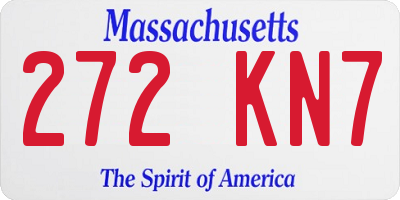 MA license plate 272KN7