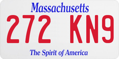 MA license plate 272KN9