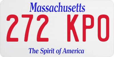 MA license plate 272KP0