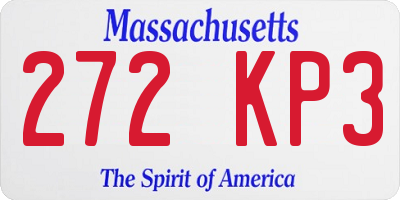 MA license plate 272KP3