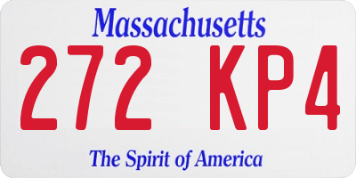 MA license plate 272KP4