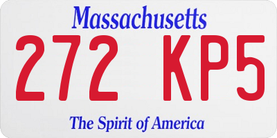 MA license plate 272KP5