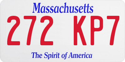 MA license plate 272KP7