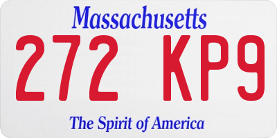 MA license plate 272KP9