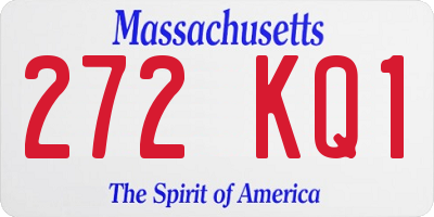 MA license plate 272KQ1