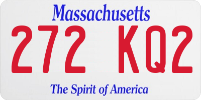 MA license plate 272KQ2