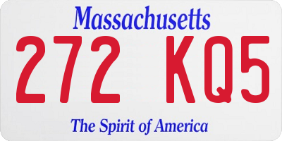 MA license plate 272KQ5