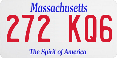 MA license plate 272KQ6