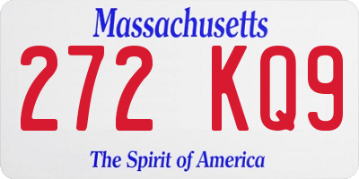 MA license plate 272KQ9