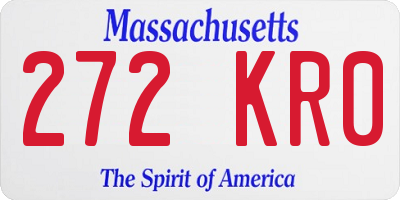 MA license plate 272KR0