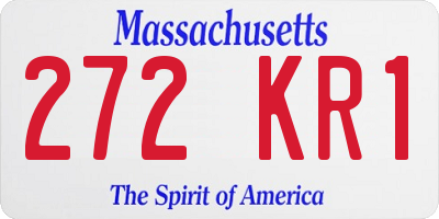 MA license plate 272KR1