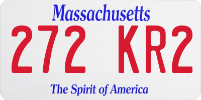 MA license plate 272KR2