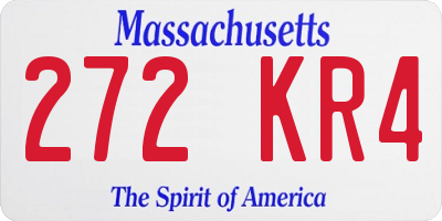 MA license plate 272KR4