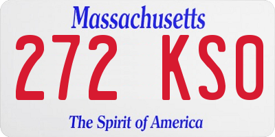 MA license plate 272KS0