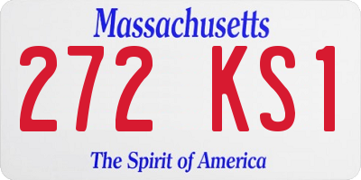 MA license plate 272KS1